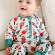 Bamboo Convertible Zipper Romper | Toy Soldier Green