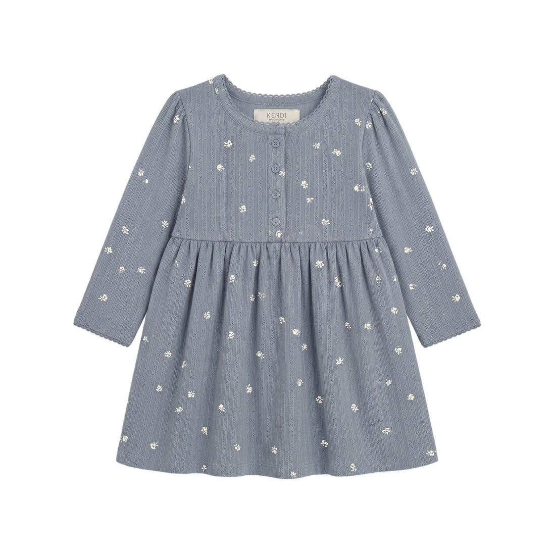 Rita Pointelle Long Sleeve Dress - Macy Bluen