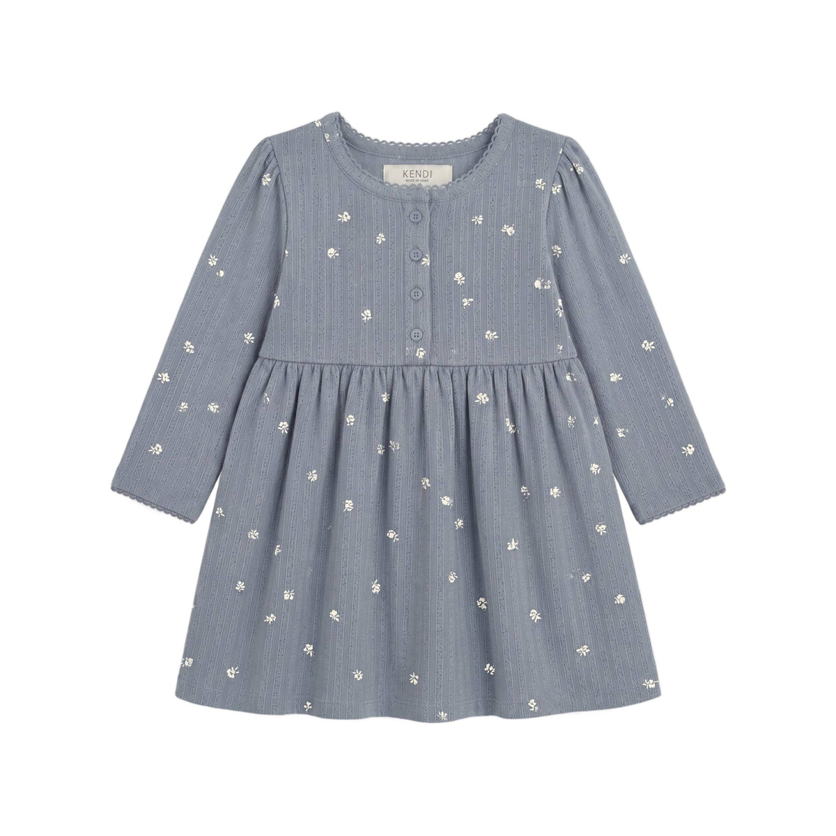 Rita Pointelle Long Sleeve Dress - Macy Bluen