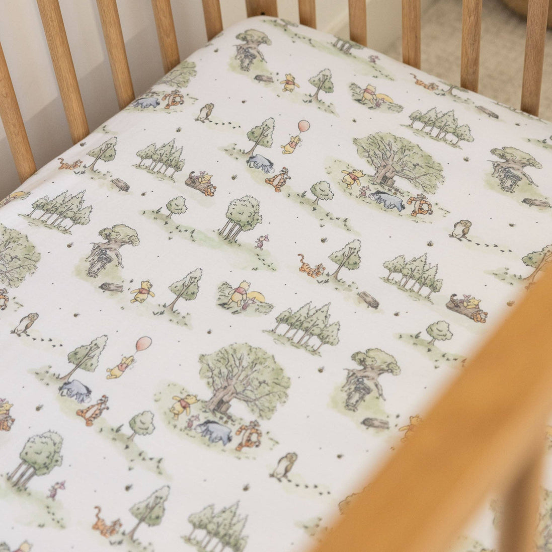 Premium Knit Fitted Crib Sheet - Hundred Acre Wood