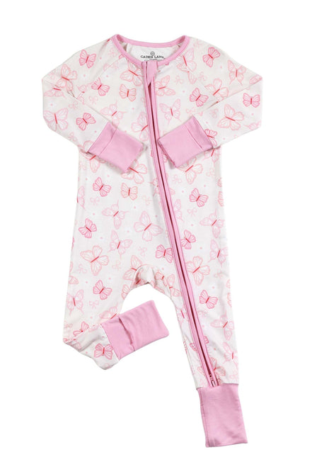 Convertible Bamboo Zip Romper | Blooming Butterflies