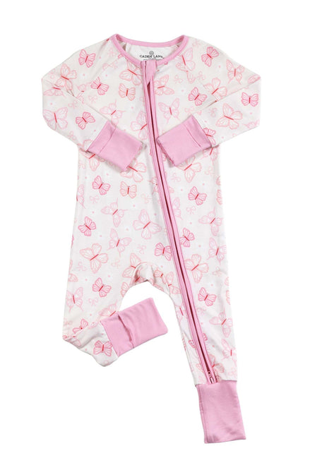 Convertible Bamboo Zip Romper | Blooming Butterflies
