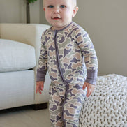 Convertible Bamboo Zip Romper | Camo Cutie