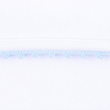 Baby Joy Gown with Blue Crochet Trim