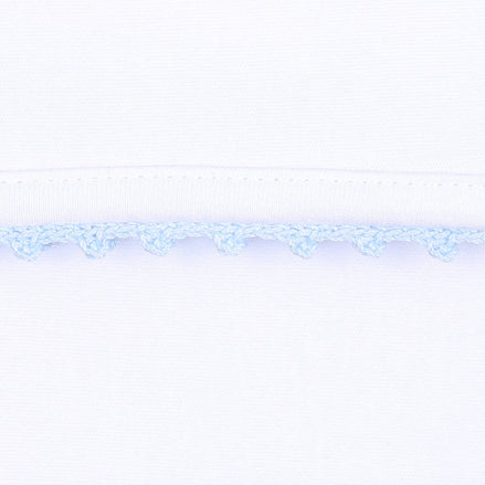 Baby Joy Gown with Blue Crochet Trim
