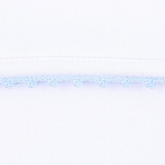 Baby Joy Gown with Blue Crochet Trim