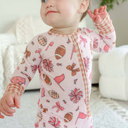 Convertible Bamboo Zipper Romper | Huddles & Cuddles Pink