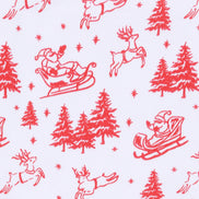 Holiday Toile Footie - Red