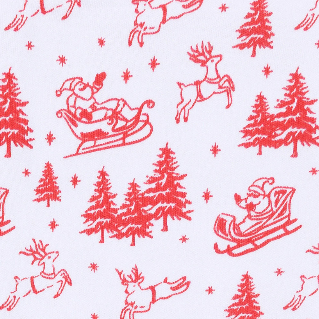 Holiday Toile Footie - Red