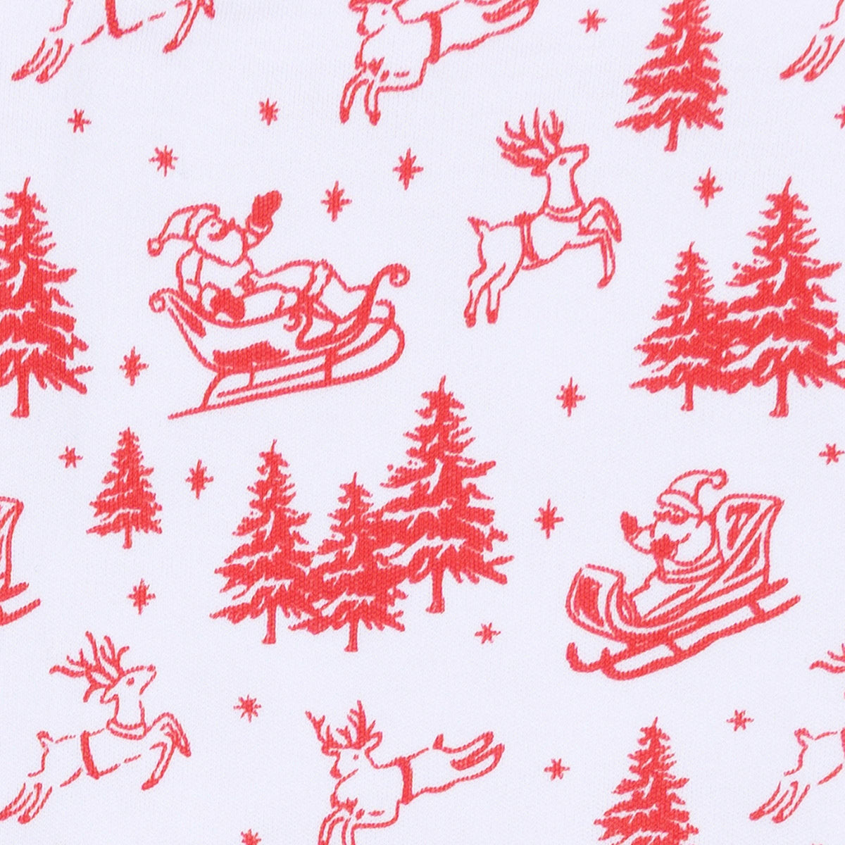 Holiday Toile Footie - Red