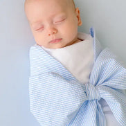 Bow Swaddle - Seersucker