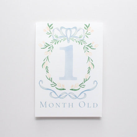 Baby Milestone Scripture Cards for Memory Keeping/ baby book (Blue)