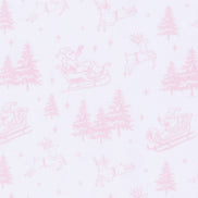 Holiday Toile Footie - Pink