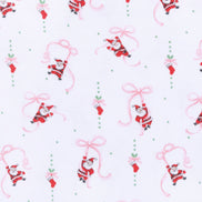 Jolly Ribbons Print Ruffle Zip Footie