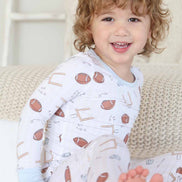 Tiny Touchdowns Two Piece Pajama Set | Neutral