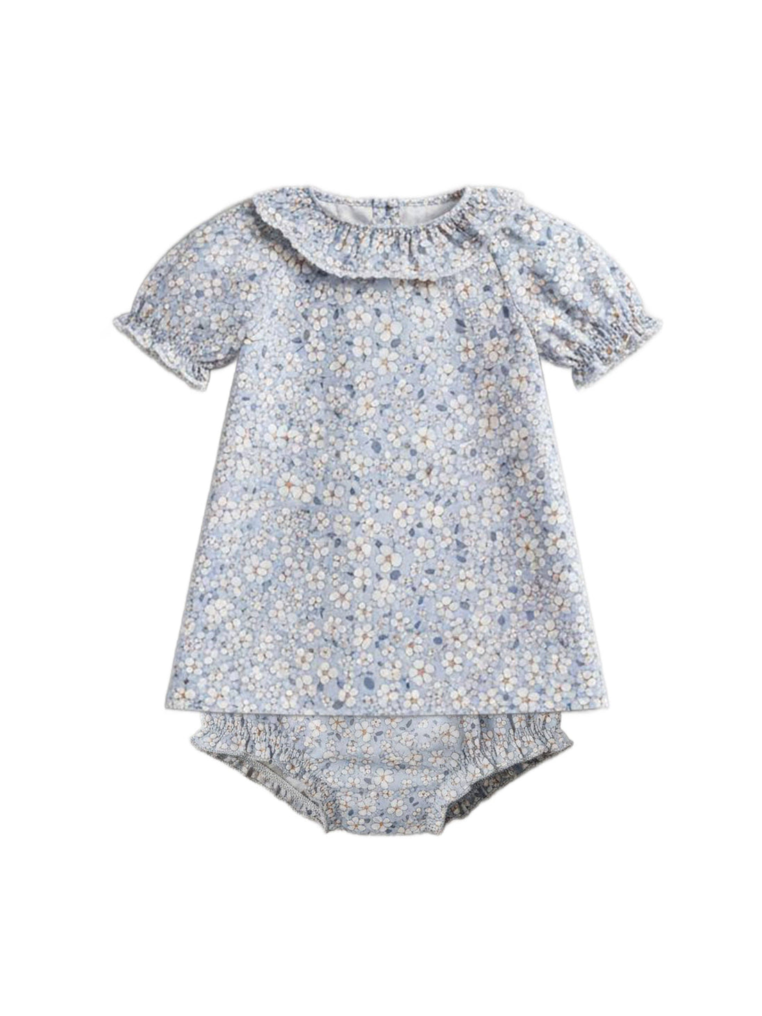 Bess Poplin Ruffle Collar Shirt and Bloomer Set