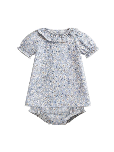 Bess Poplin Ruffle Collar Shirt and Bloomer Set
