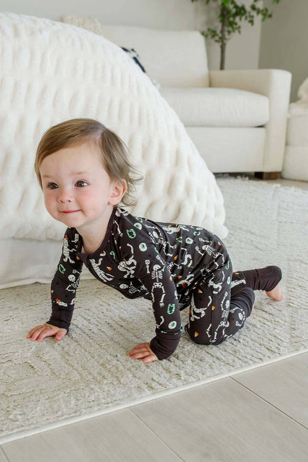 Halloween Glow-in-the-Dark Convertible Bamboo Zip Romper | Eye Want Candy