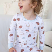 Tiny Touchdowns Two Piece Pajama Set | Neutral
