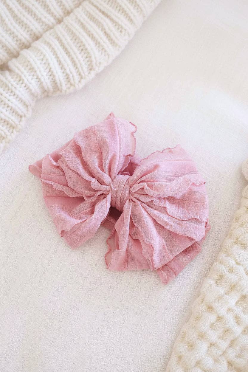 Large Ruffle Knit Bow | Sweet & Simple