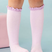 Lilac Lace Top Knee High Socks