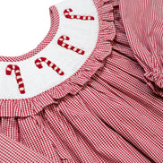 Candy Cane Smocked Bubble