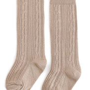 Oat Cable Knit Knee High Socks