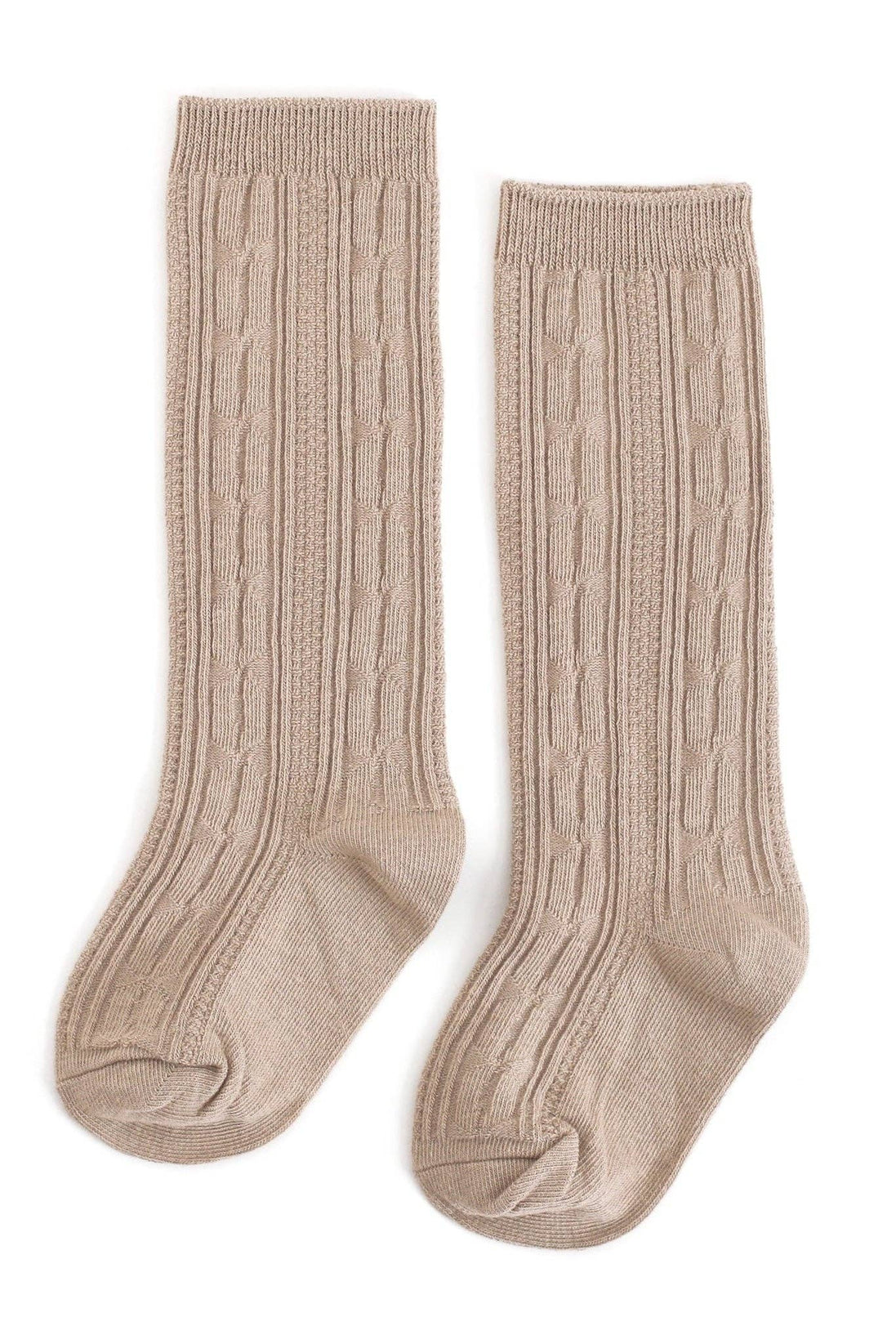 Oat Cable Knit Knee High Socks