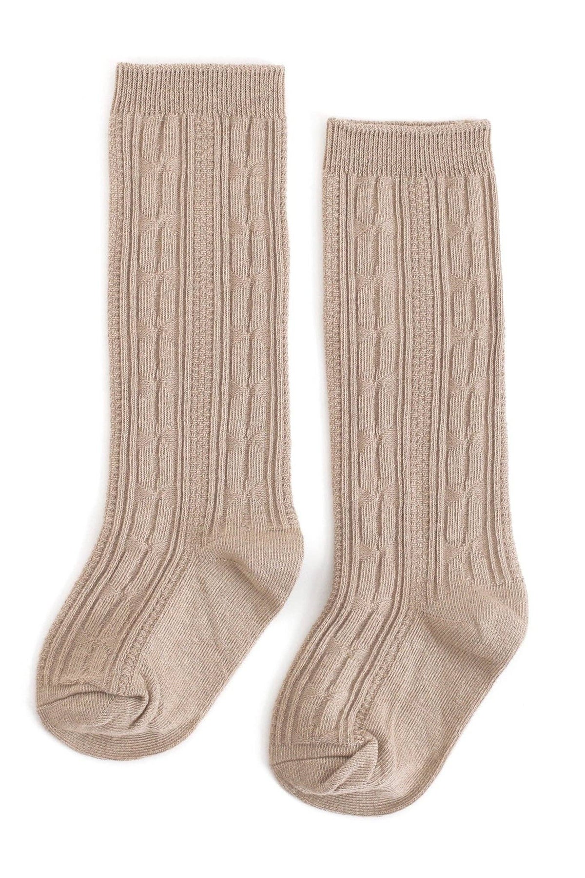 Oat Cable Knit Knee High Socks