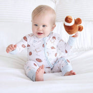 Tiny Touchdowns Convertible Zip Romper | Neutral