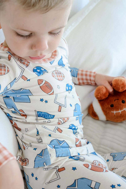 Bamboo Two-Piece Pajama Set | Huddles & Cuddles Blue