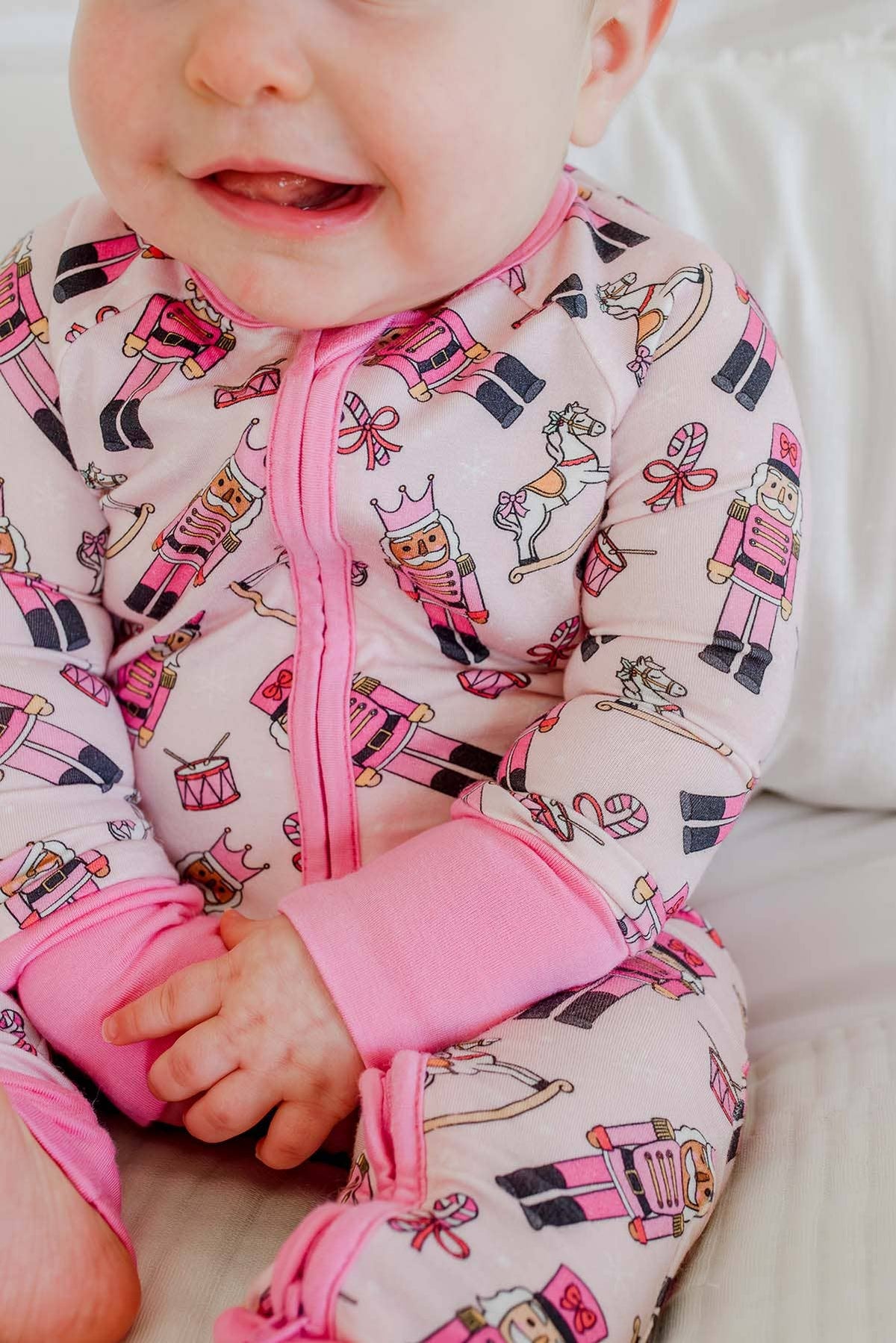 Bamboo Convertible Zipper Romper | Toy Soldier Pink