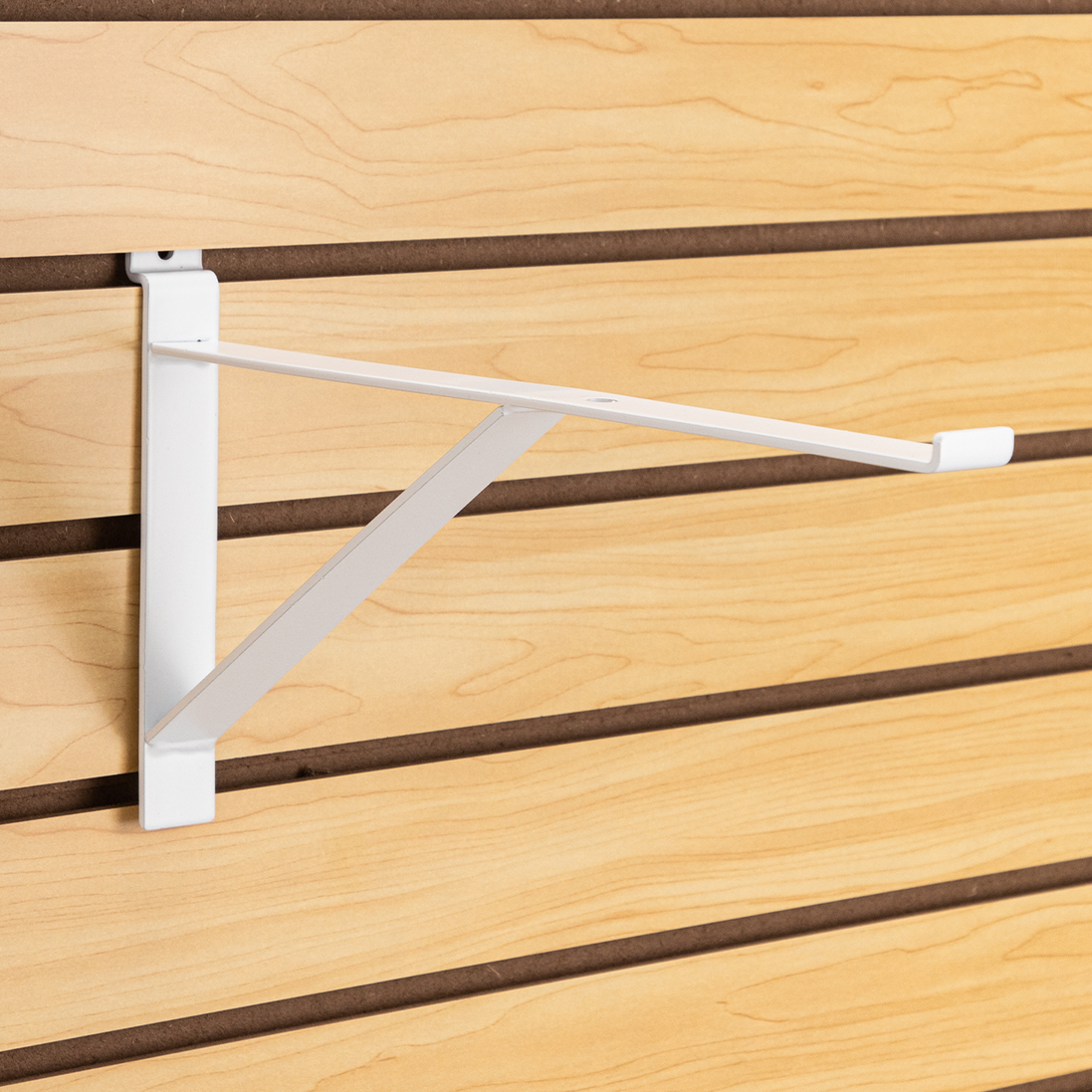 12" White Contemporary Shelf Bracket For Slatwall