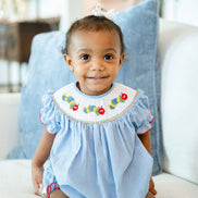 Back to School Caterpillar Smocked Birdie Bubble