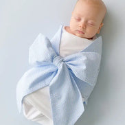 Bow Swaddle - Seersucker