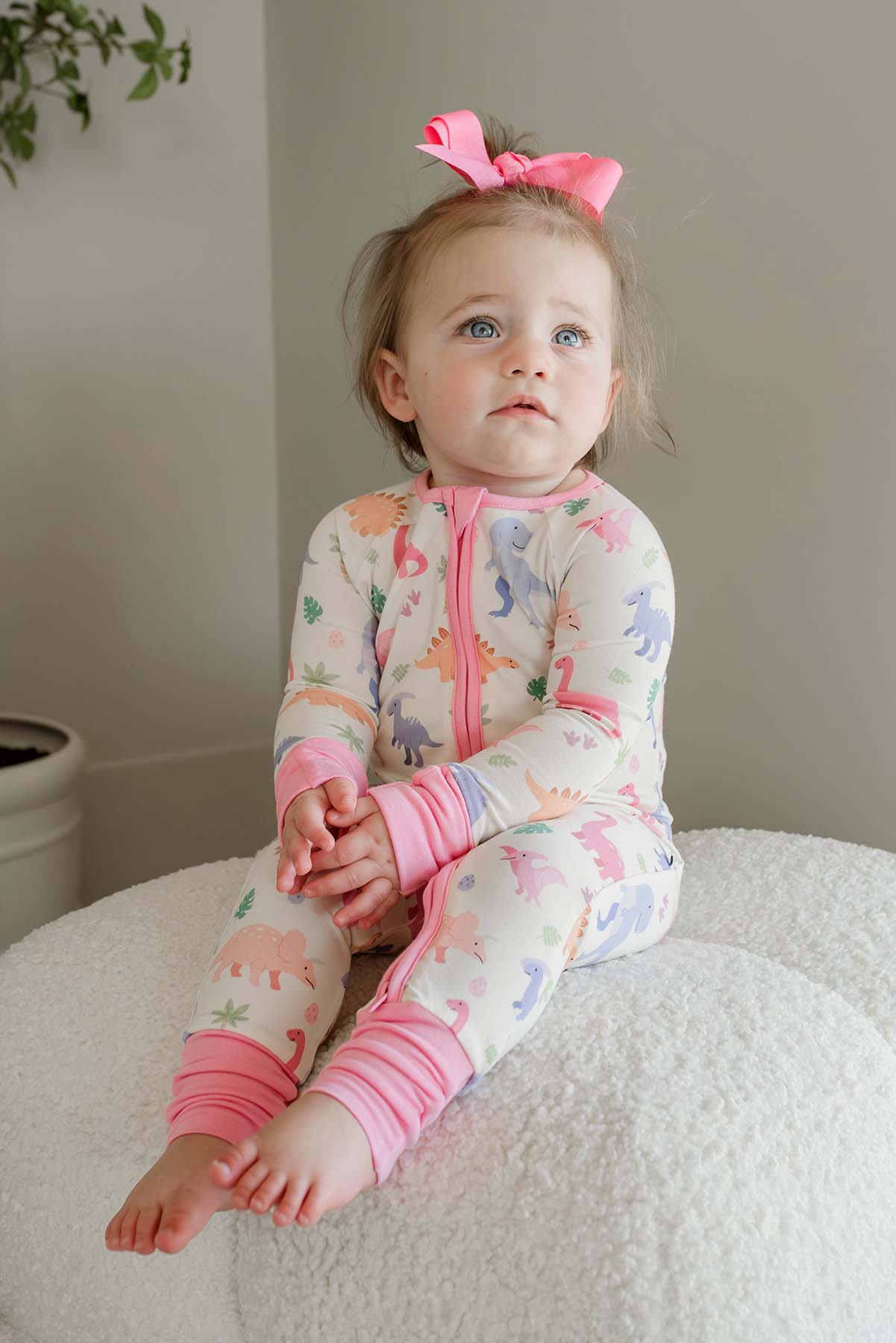 Convertible Bamboo Zip Romper | Little Fossil Pink