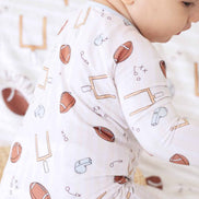 Tiny Touchdowns Convertible Zip Romper | Neutral
