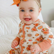 Thanksgiving Bamboo Convertible Zipper Romper | Gobble Gobble