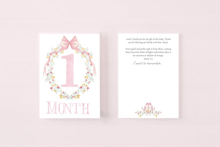 Baby Milestone Scripture Cards for Memory Keeping/ baby book (Pink)