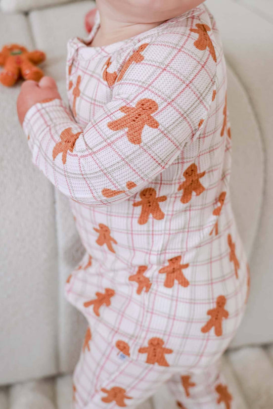 Christmas Bamboo Waffle Convertible Zipper Romper | Gingersnap