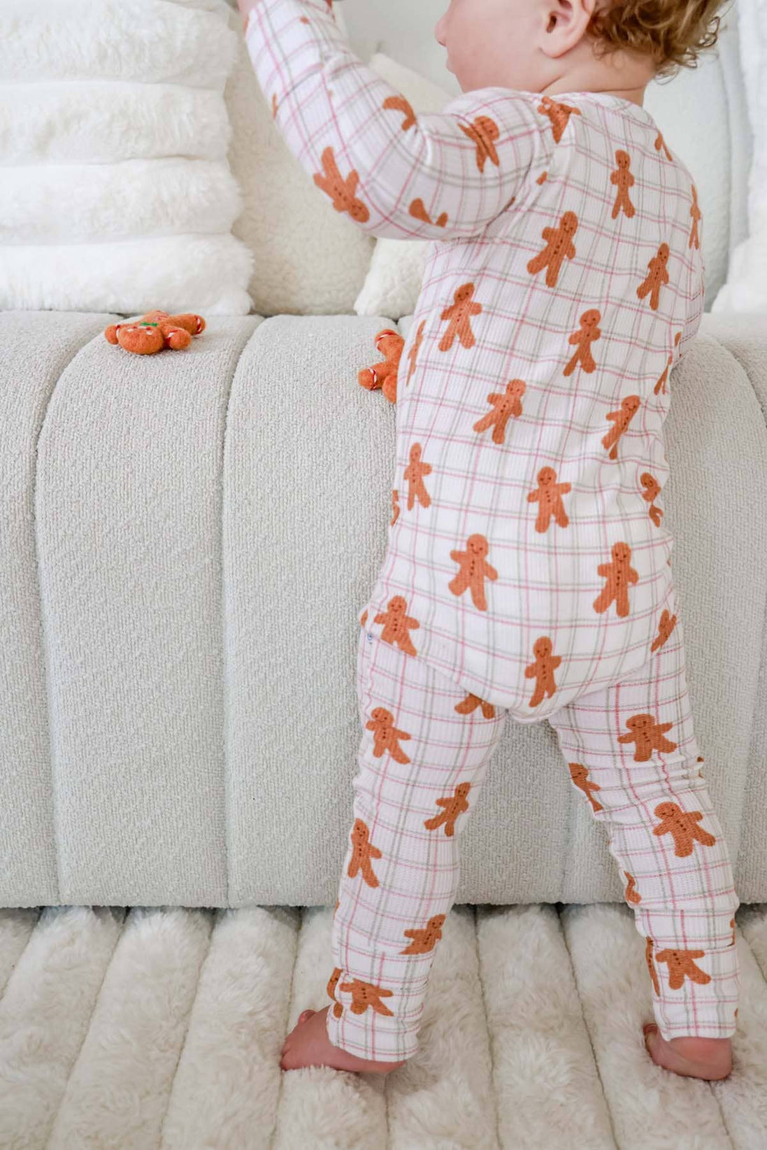 Christmas Bamboo Waffle Convertible Zipper Romper | Gingersnap