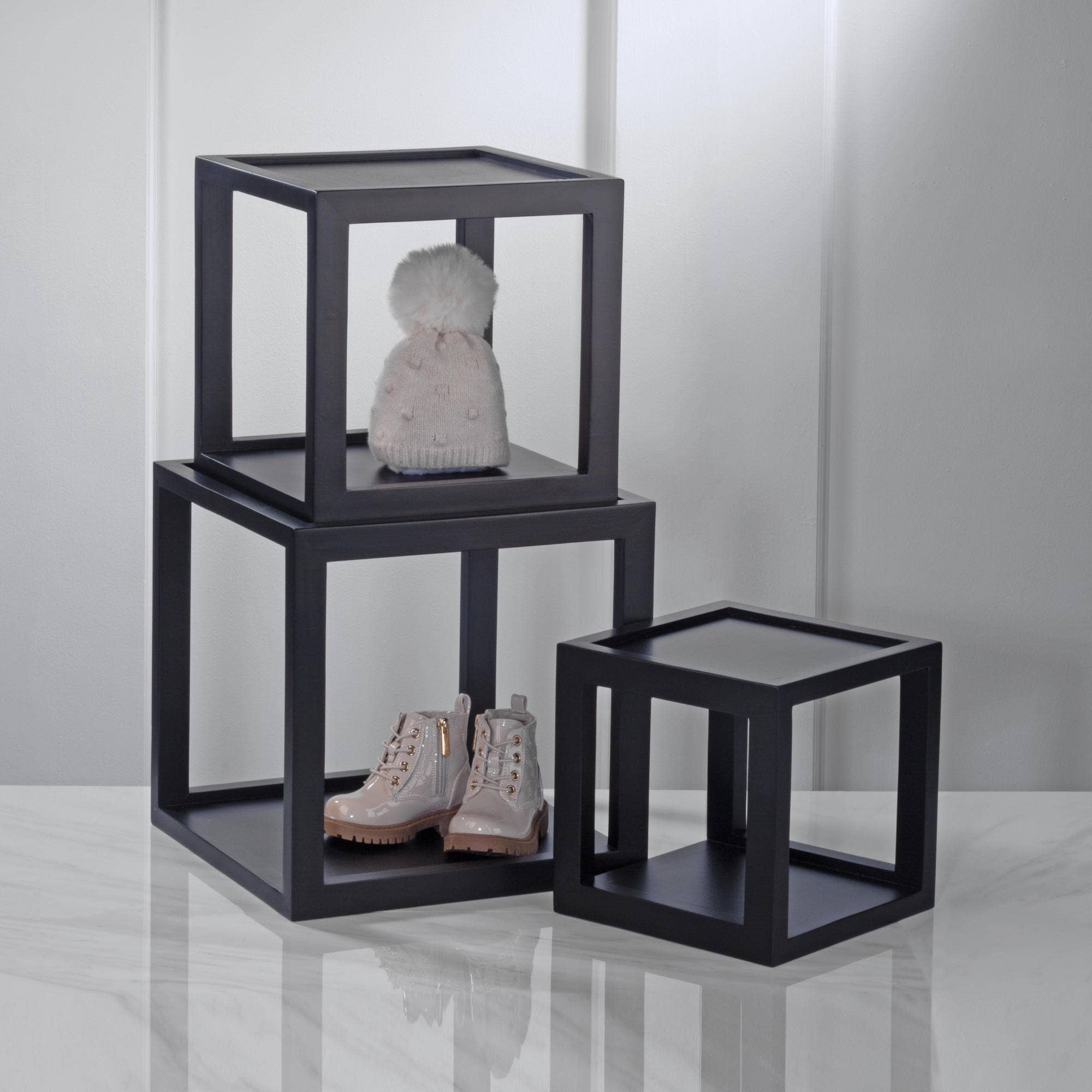 Wood Cube Risers (Set of 3 or 6)