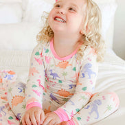 Two-Piece Bamboo Pajama Set | Little Fossil Pink