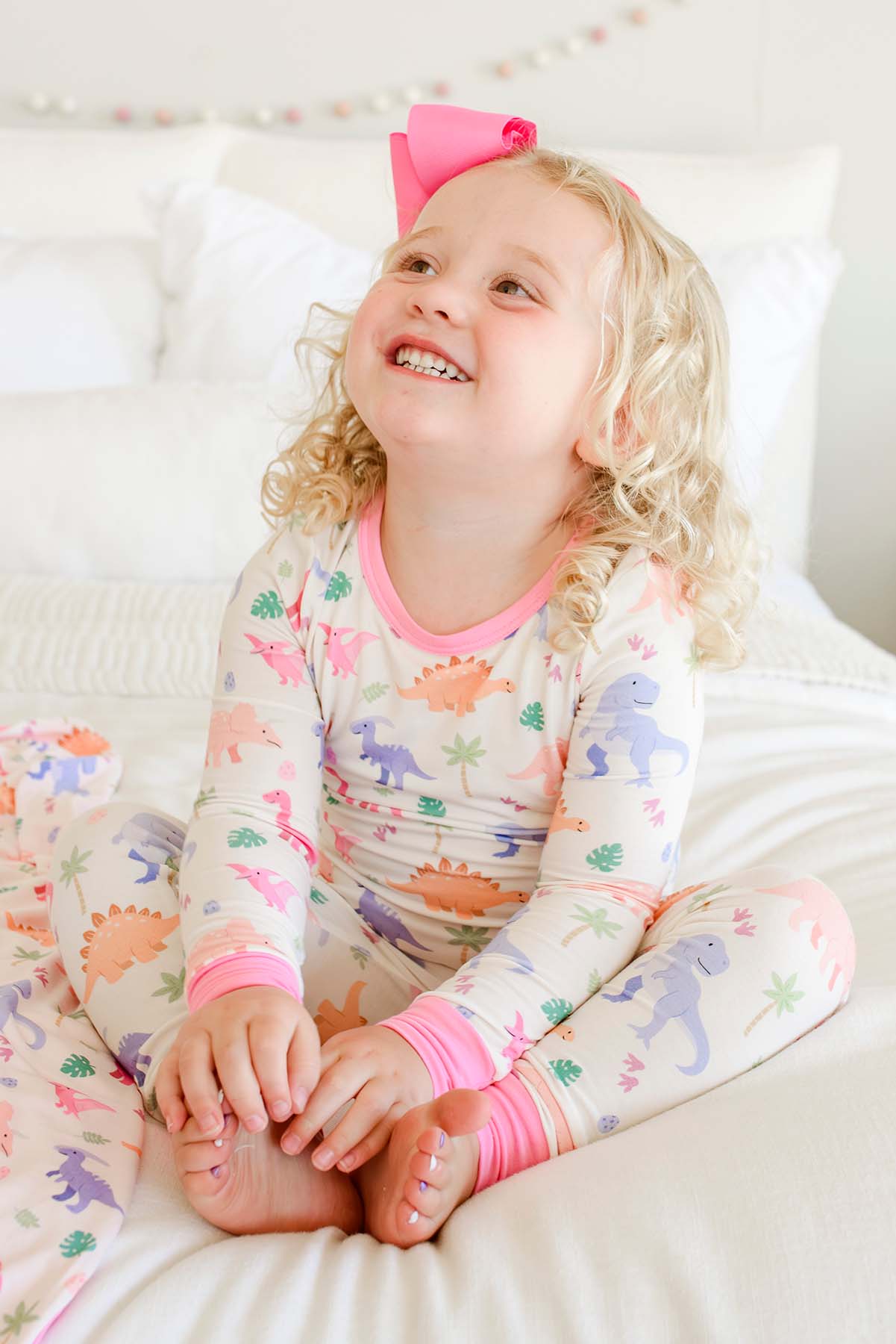 Two-Piece Bamboo Pajama Set | Little Fossil Pink
