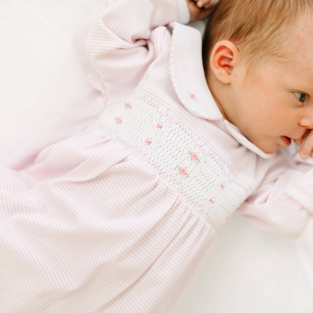 Anna Smocked Footie - Pink