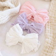 Large Ruffle Knit Bow | Brights