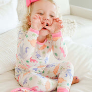 Two-Piece Bamboo Pajama Set | Little Fossil Pink