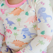 Two-Piece Bamboo Pajama Set | Little Fossil Pink