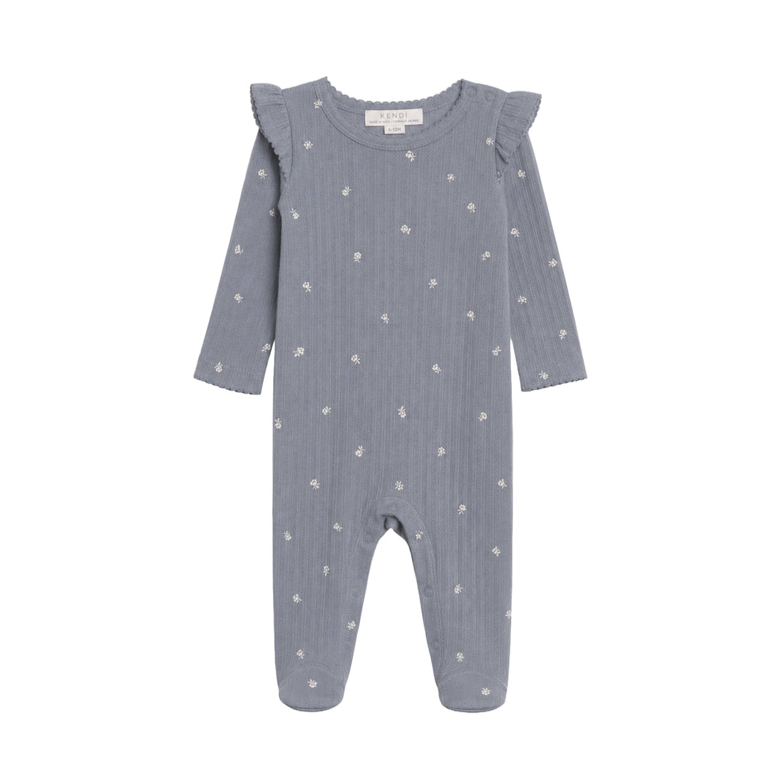 Lucille Pointelle Ruffle Footed Romper - Macy Bluen