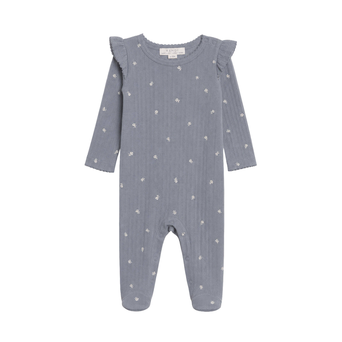 Lucille Pointelle Ruffle Footed Romper - Macy Bluen